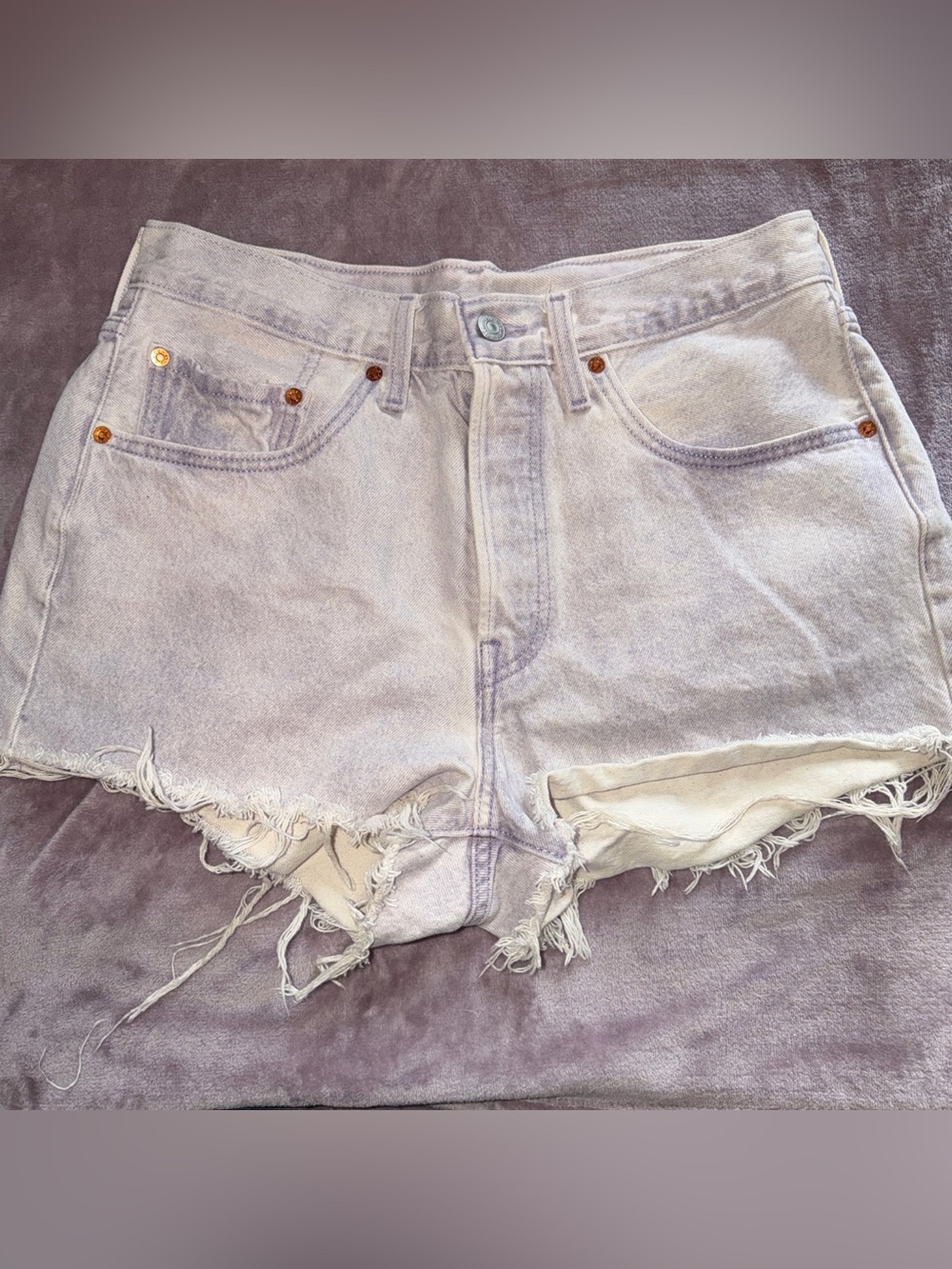Levi's 501 OG Light Lavender Cutoff Jean Shorts